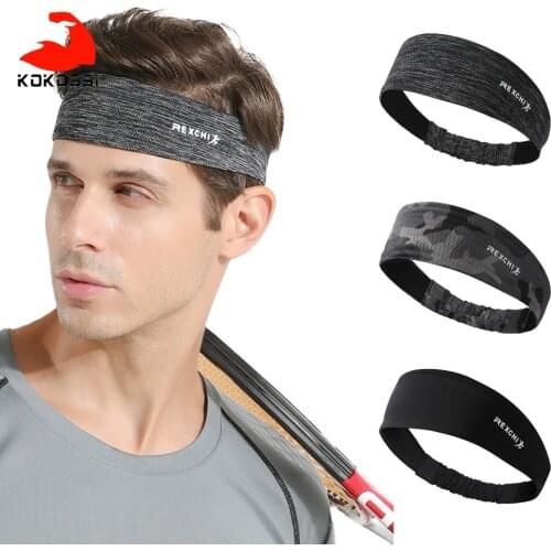 KoKossi Sports Headband Breathable Elastic Ice Silk Sweat-absorbent Outdoor Fitness Headwear Cycling Running Climbing Headgear