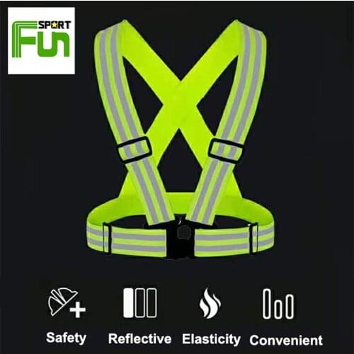 STARFUN Outdoor Night Running Reflective Vest Men Women Adjustable Bike Safety Equipment Riding Driving Luminous Clothes Vest
