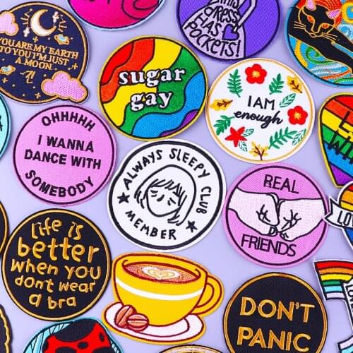 Cartoon Letter Patches For Clothing Thermoadhesive Patches Sugar Gay Pride Patch Iron on Embroidery Patches on Clothes Applique