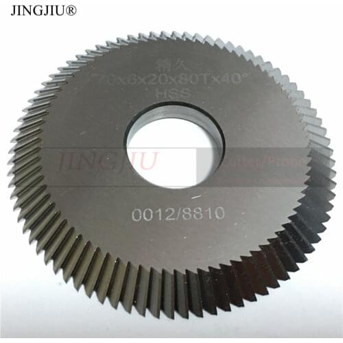 Angle milling cutter 0012(70X6X20X80T in HSS for Gladaid Key Machine GL-368A, GL-368C, KL-918 ,GL-88A,GL-888C,GL-333A