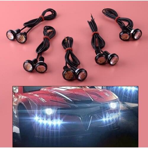 Universal 1 Set Car Dual Color Eagle Eye LED Daytime Running Light Tail Reversing Backup Lamp 15W 12V 23MM