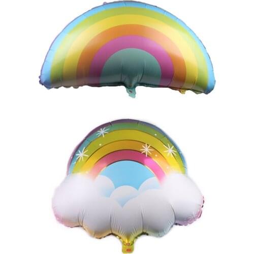 Large Macaron Rainbow Balloon Childrens Birthday Party Wedding Decoration Rainbow Cloud Aluminum Foil Balloons