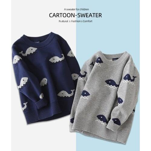Childrens Clothing Autumn Winter Baby Boys Warm Sweaters Casual Cartoon Knit Pullover Sweater for Boys Kids Thick Sweater Coat