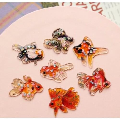 Retro country style simulation goldfish resin hairpin pendant DIY handmade homemade accessories hand-made materials