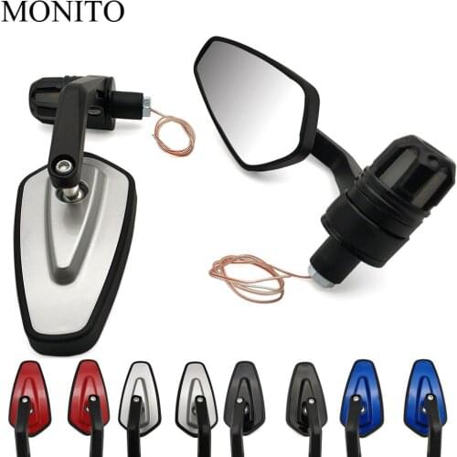 7/8" 22mm Motorcycle Side Mirror LED Handle Bar End Mirrors Turn Signal For YAMAHA mxt850 niken gt XT1200Z yzf r1 r3 r25 r6 r125