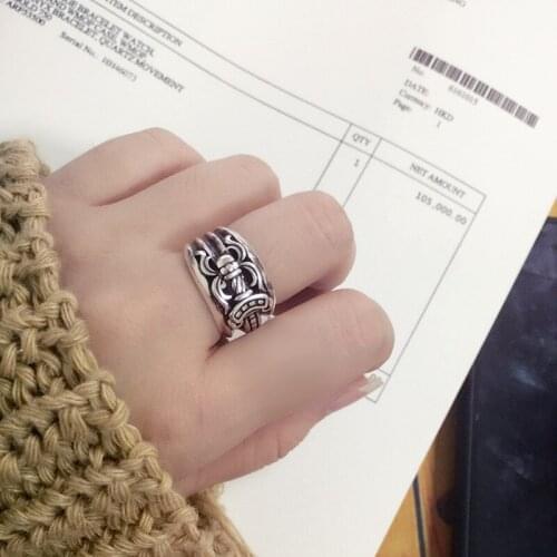 Bijoux Fashion Real Silver Color Sword Rings for Women Boho Adjustable Antique Rings Anillos