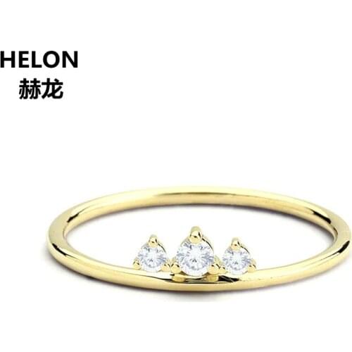 0.06CT VS Natural Diamonds Women Ring Solid 14k Yellow Gold Engagement Wedding Band Anniversary Graduation Valentine Gift