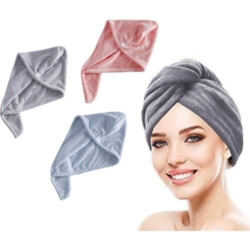 1pcs Bathroom Super Absorbent Quick-drying Thicker microfiber Bath Towel Hair Dry Cap Salon Towel Rapid Drying Hair Towel