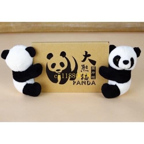 10pcs/lot Free Shipping 10cm Plush doll Panda curtain clip bookmark notes clip Children gift