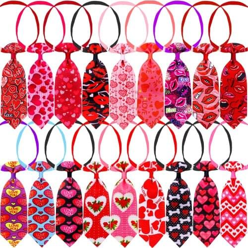 100pcs Valentines Day Pet Dog Tie Love Style Pet Supplies Small Dog Cat Accessories Small Dogs Bow Tie Neckties Dog Items