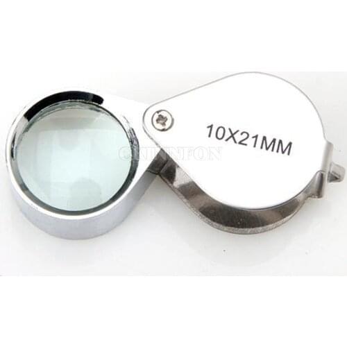 DHL 100PCS 10x 21mm Jewelers Eye Loupe Magnifier New 10 Times Magnifying Glass
