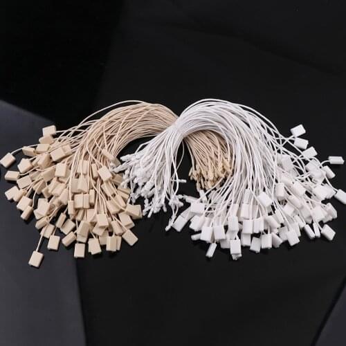 100Pcs Square Wax Line Tag Rope Cords Hanging Tablet For Garment Bag Tags Cards, DIY Clothing Accessories
