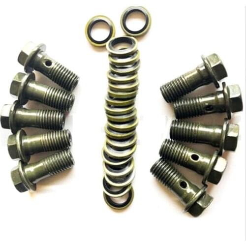 2pcs/lot Motorcycle Double Banjo Bolt M10*1.25Pitch Brake Dual Line Hose Dirt Pit Bike