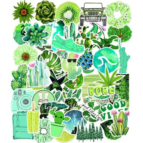 50PCS Green Cartoon Sticker Mixed Funny Anime Classic Toys Stickers for Travel Case Laptop Car Fridge Bicycle Decals Stickers F4
