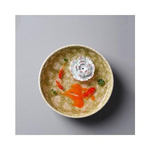 3D hand-drawn fish fragrant incense burner manual ceramic