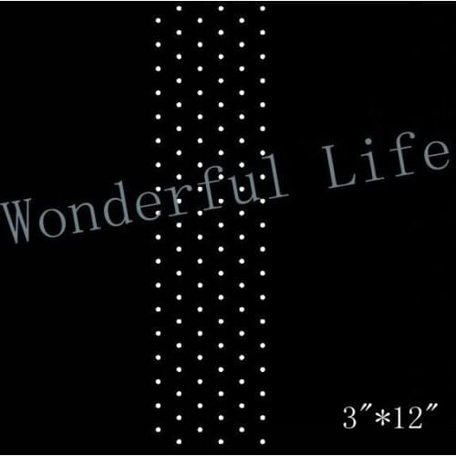 Free shipping design hot fix rhinestone Heat transfer design dot strips for garment