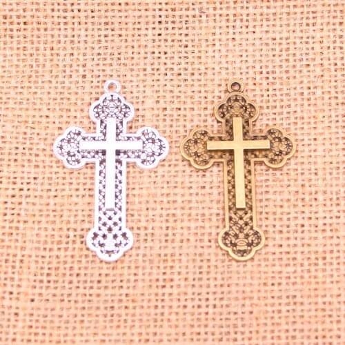 5Pcs Big Cross Charms Alloy Metal DIY Necklace Pendant Making Findings Handmade Jewelry 54*33mm