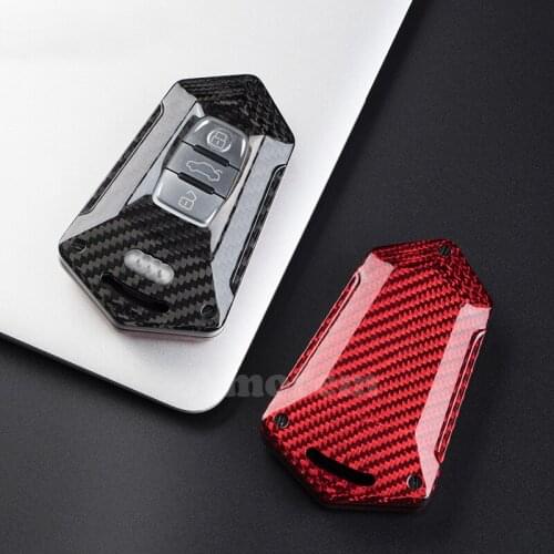 Carbon Fiber Key Cover Case Key Shell For Audi A4 S4 B7 B8 A6 A5 A7 A8 Q5 S5 S6 Q7 Auto Accessories Smart key