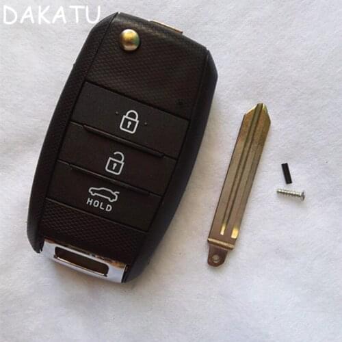 DAKATU New Folding Flip Remote Key Case Fob Keyless Entry 3 Button For Kia Sorento Carens K3
