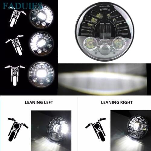 FADUIES 2019 New Motos Accessories 5.75" Motorcycle Adaptive LED Headlight For 5-3/4" Motorcycle Black LED Headlight