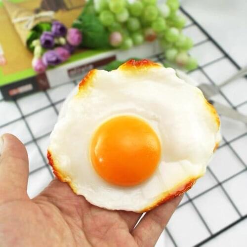 High Imitation Artificial Pan Fried Egg Model Artificial Plastic Fake Simulated Pan Fried Egg Kids Playing House Toys