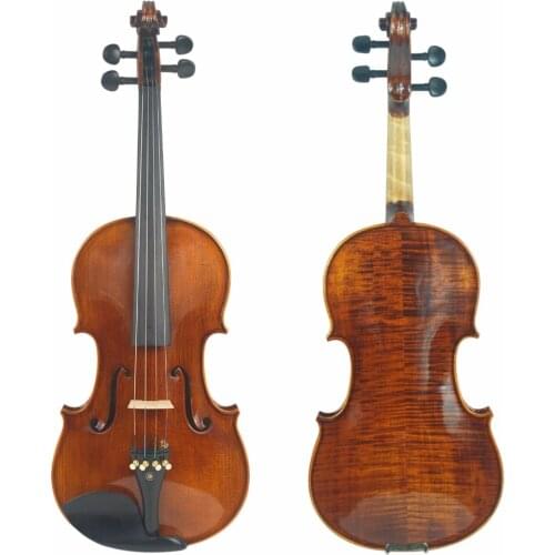 Kinglos PHB1004 Full Size 4/4 3/4 1/2 1/4 Solid Wood Advanced Violin Kit Ebony Fittings with Shoulder Rest Bow Rosin