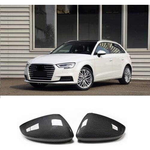 Carbon Fiber Rearview Side Mirror Cover Caps Fit For Audi A3 2020-UP Replacement Style