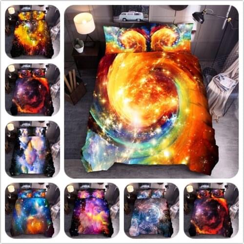 Duvet Cover 3D Mysterious colour universe constellation space Bedding Sets King Queen full Twin Size 2/3pcs PillowCase