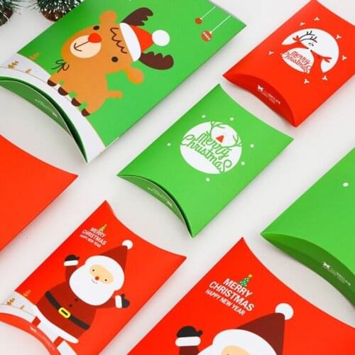 Korean creative candy box Christmas gift box small size 15.8x10.5cm four style cute snowman /Milu deer print thickness of 3 cm