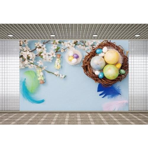 Lyavshi Easter Photozone Blossom Branch Feather Eggs Nest Newborn Children Photography Backdrops Photo Backgrounds Photo Studio