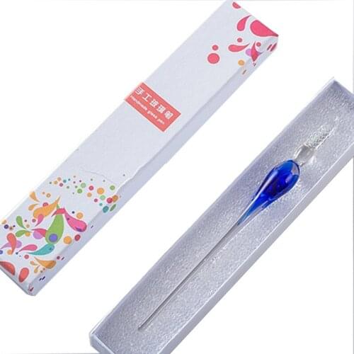 Literary and art small and fresh handmade glass pen diary hand account pen school art painting crystal dip pen single gift box