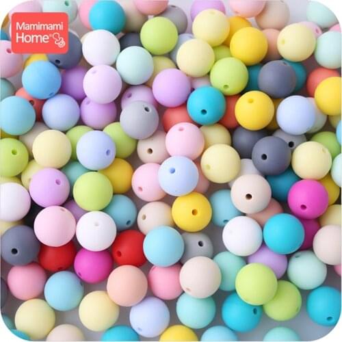 Mamihome 100pcs 12mm Silicone Beads Baby Teether DIY Nursing Necklace Tiny Rod Food Grade Silicone Teething ChildrenS Goods Toy