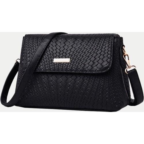 Fashion Black Shoulder Bags for Women PU Leather Soild Color Crossbody Messenger Bag Purse Female mama Handbags