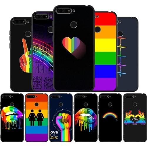 Gay Lesbian LGBT Rainbow Pride ART Black Silicone Soft Phone Case For Honor 8X 9 8 10 20 30 Lite Pro MATE 9 10 20 30 Pro Lite
