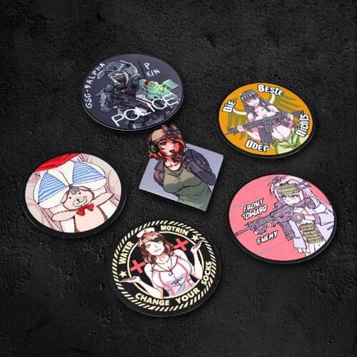 Girls Frontline Armed Warrior Embroidery Patches Sexy Cross Medical Staff Change Your Socks Military Tactical Badge For Clothes