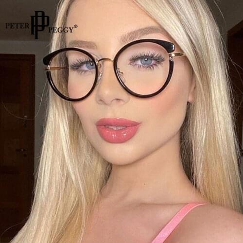 Prescription Eyeglasses New Cat Eye Glasses Women Hyperopia Frames Round Men Classic Glasses Metal Fashion Eyeglasses Frames