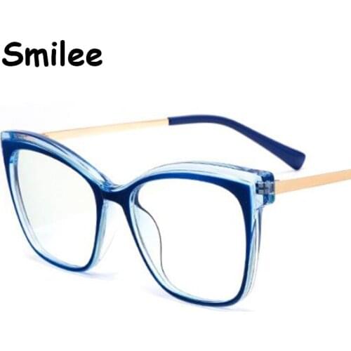Optical Glasses Frame Women Men Fashion Square Eyeglasses Metal Spectacles TR90 Anti Blue Ray Computer Glasses Clear Lenses 1