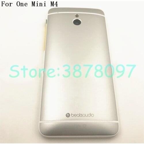 Original Metal Battery Door Back Cover Housing For HTC One Mini M4 601s 601n 601e Back Case Battery Cover With Buttons