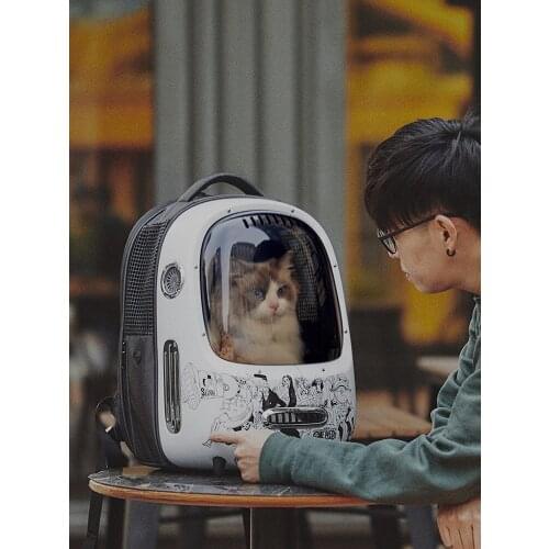 One Piece Cartoon Cat Bag Going Out Portable Space Capsule Pet Backpack Shoulder Active Ventilation Spacious Built-in Lighting