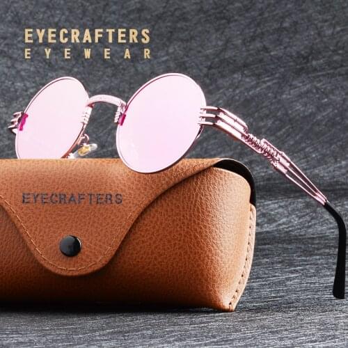 Gold Metal Fashion John Lennon Round Sunglasses Steampunk Sunglasses Mens Womens Retro Vintage Coating Mirrored Eyewear Shades