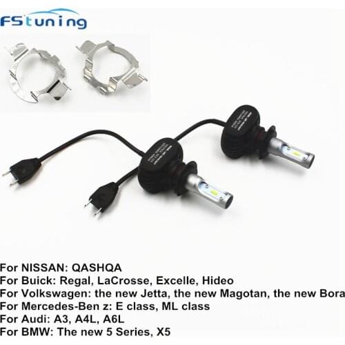 FSTUNING H7 LED headlight + clip retainer adapter bulb holder for Buick Regal BMW X5 Nissan Qashqai H7 headlight for Mercedes VW