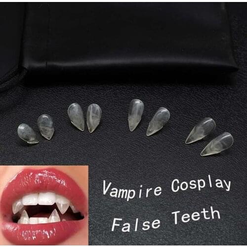 Halloween Decoration Vampire Teeth Fangs Bloody Horror Vampire Party Decor Costume Transparent Dentures Cosplay Fangs Resin Fang