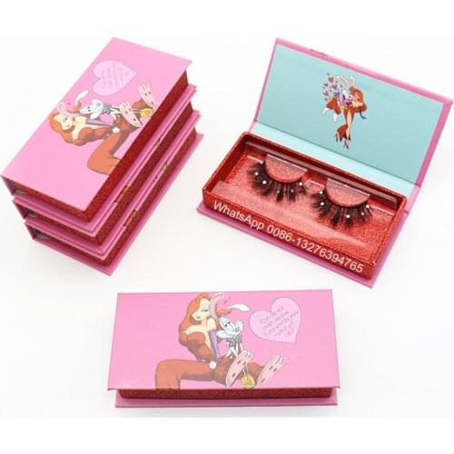 Cute Cartoon Girl Lash Package Box Wholesale Mink Lashes With Case Rhinestone Eyelashes Custom Lashbox Packaging Private Label