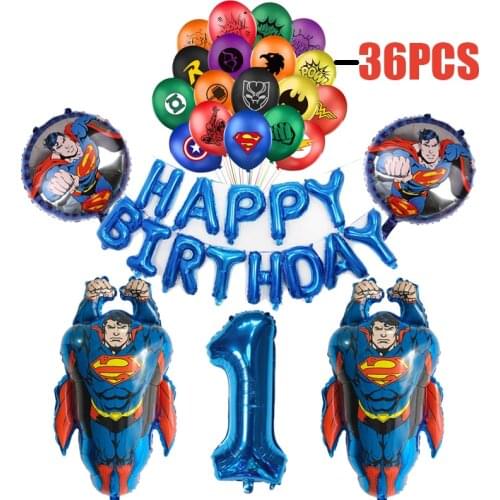 1 set Hero balloon Superman Foil Balloon Set Childrens birthday party decoration boy Baby shower ball Childrens balloon toys