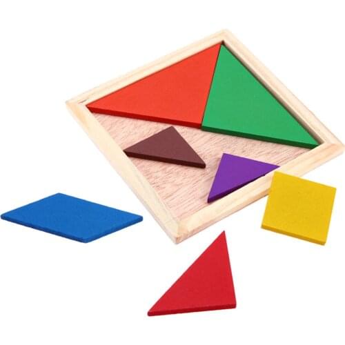 High Quality Children Toy Geometry Wooden Jigsaw Puzzle Tangram Puzzle Made Of Wood Educational Toys for Kids