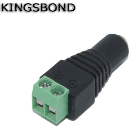 10PCS LED FeMale DC Connector Jack Plug Adapter For Led Strip Lights Pressed Connected No Screws Female Mark Polarity