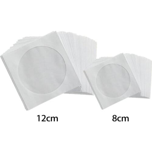 448F 100Pcs Packs Paper Envelopes with Transparent Flap 8/12cm Blu-ray DVD Disc Covers Protective Sleeves Storage Case