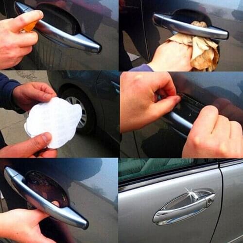 2Sets/lot 9X8CM Car Handle Protection Film Car Exterior Transparent Sticker Automotive