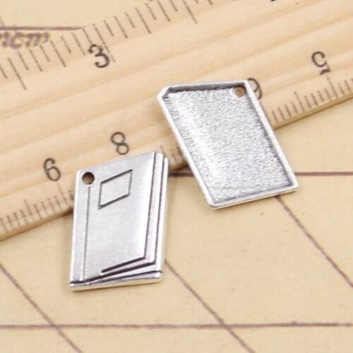 20pcs Charms School Book 18x13mm Tibetan Silver Color Pendants Antique Jewelry Making DIY Handmade Craft