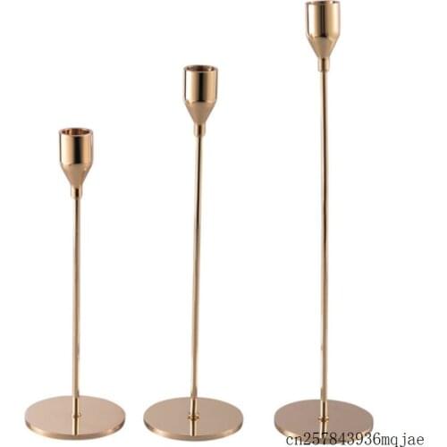 20pcs Golden Candlestick Candelabra Candle Holders for Wedding Decor Party Dinner Christmas Decoration